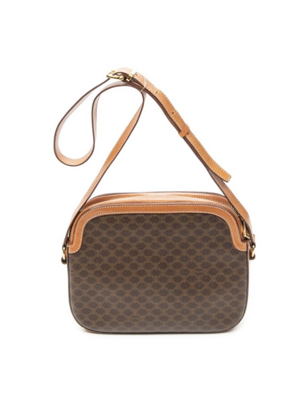 Celine Vintage Flap Crossbody Brown Macadam Canvas - Picture 5 of 10